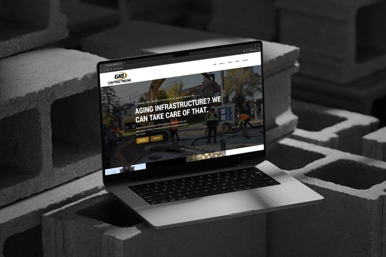 Gio Contracting Watermain and Infrastructure Website built by Groundwork Agency