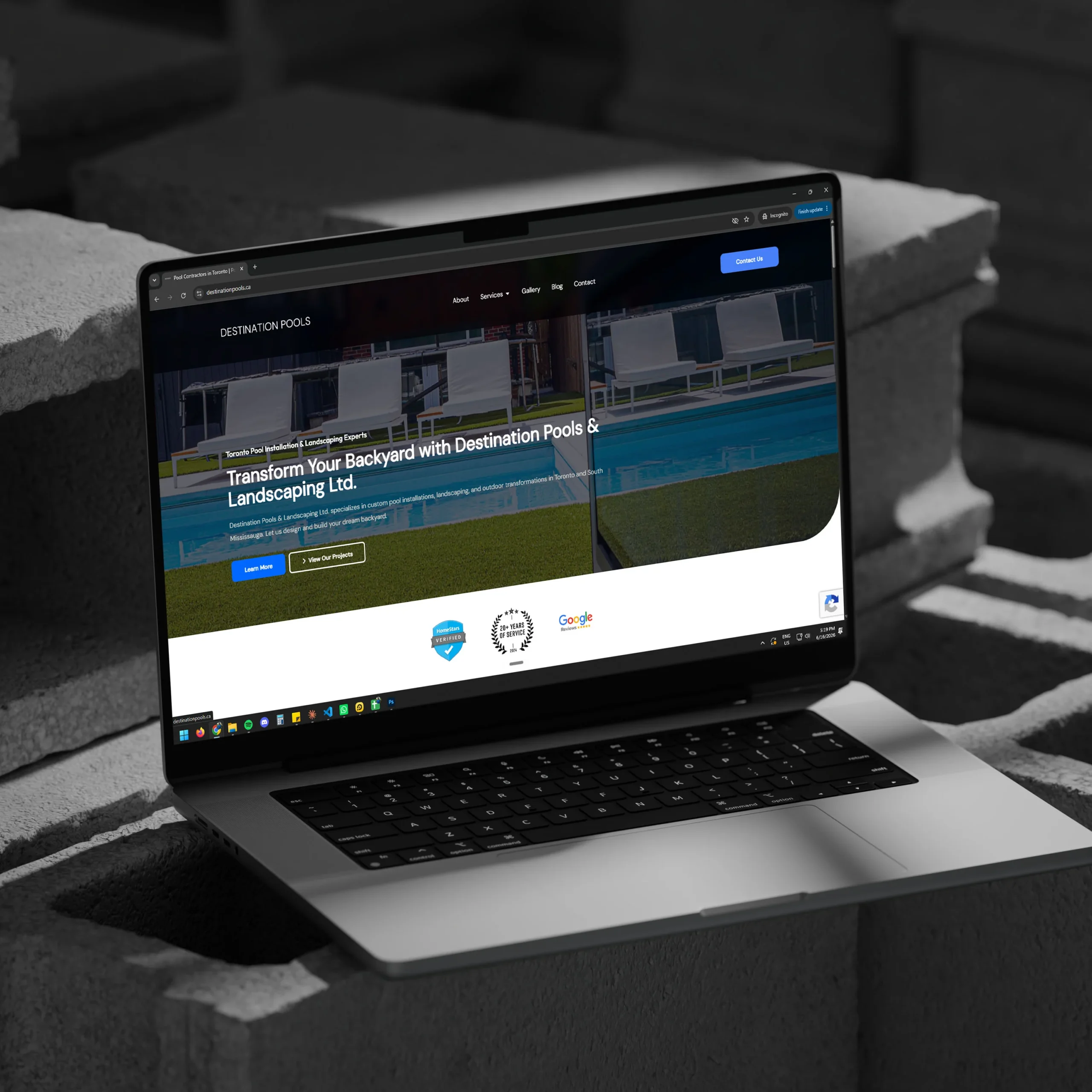 Destination Pools & Landscaping in Mississauga and Toronto - Website Development and Search Engine Optimization by Groundwork Agency